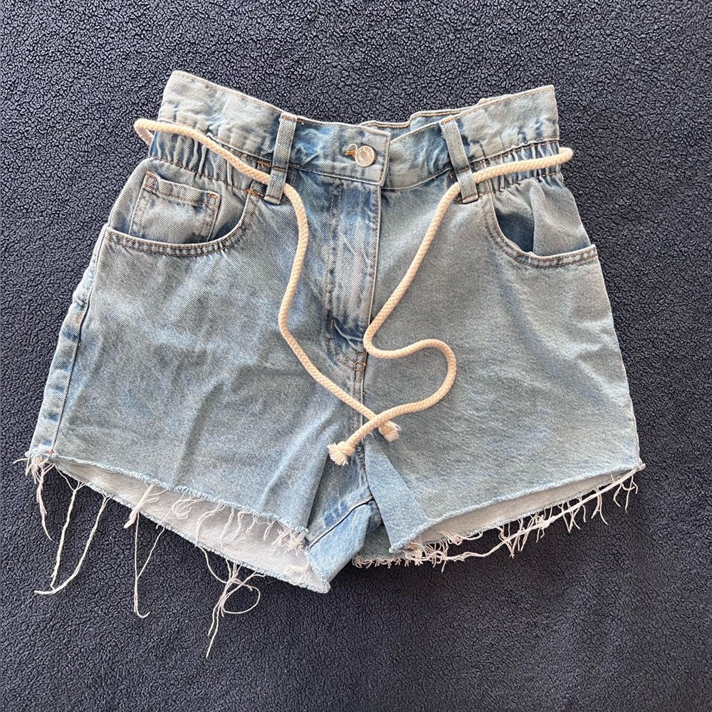 Primark Denim Shorts with Vintage Wash and Frayed Hem